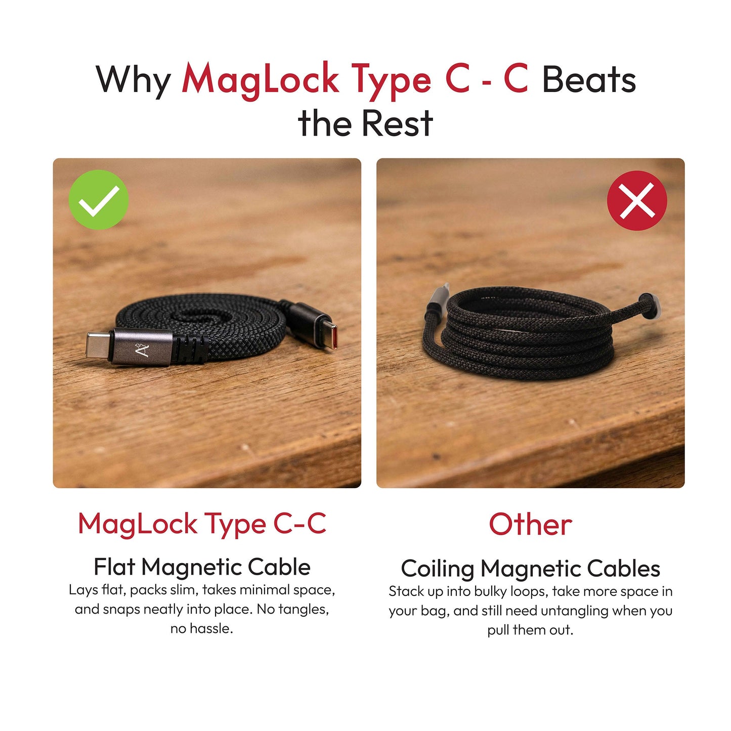 MagLock Type C to C Flat Magnetic 240W Fast Charging Cable [5M]