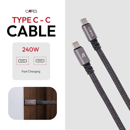 MagLock Type C to C Flat Magnetic 240W Fast Charging Cable [5M]