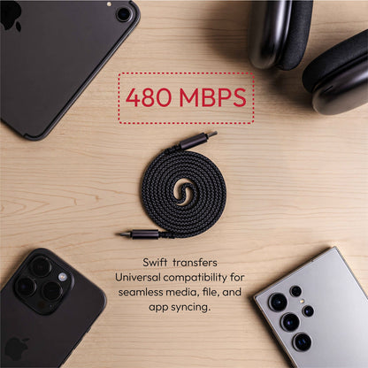 MagLock Type C to C Flat Magnetic 240W Fast Charging Cable [5M]
