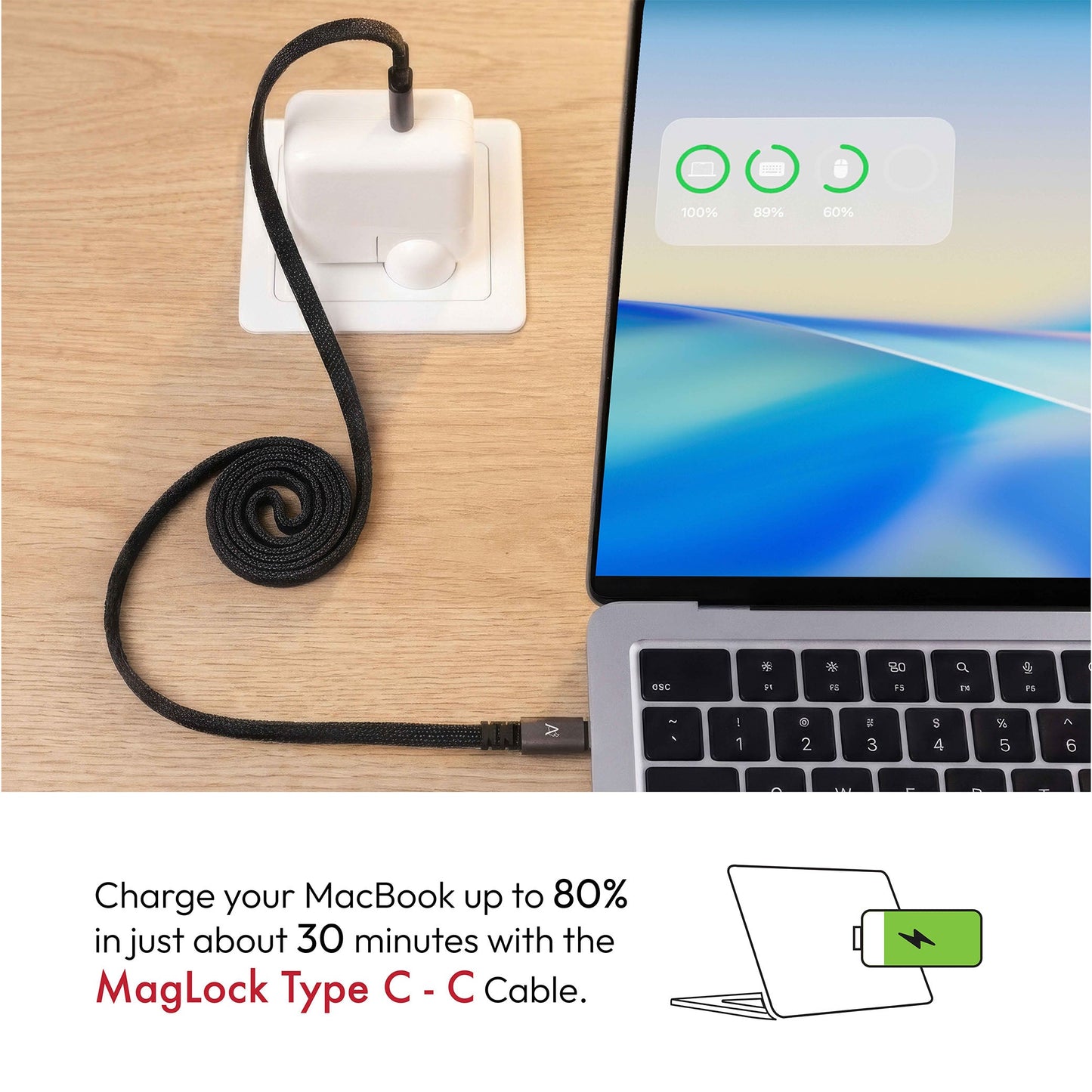MagLock Type C to C Flat Magnetic 240W Fast Charging Cable [5M]