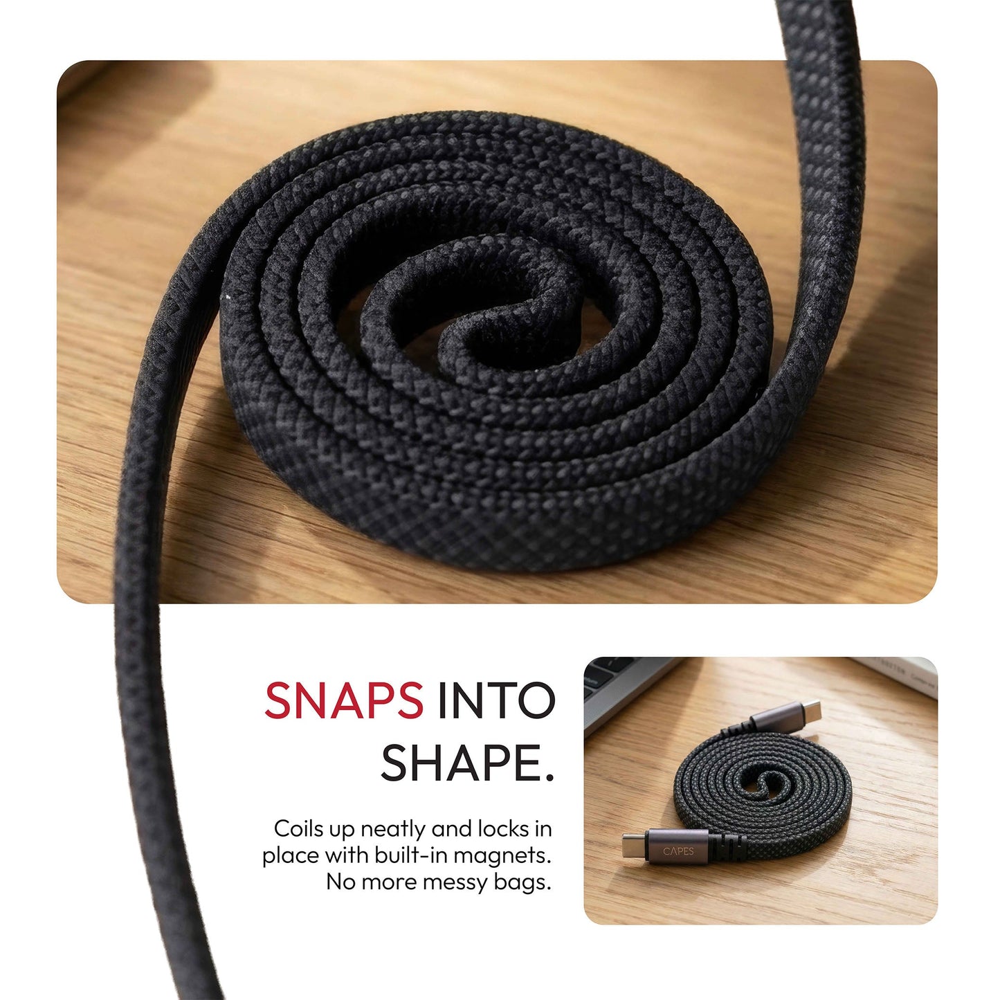 MagLock Type C to C Flat Magnetic 240W Fast Charging Cable [5M]