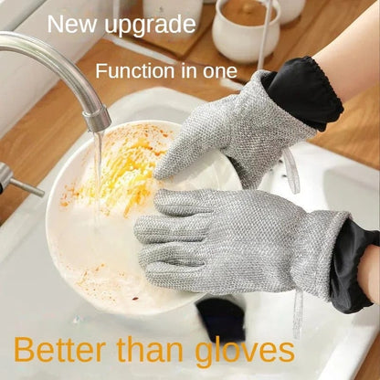 Bamboo Fiber Wire Dishwashing Gloves